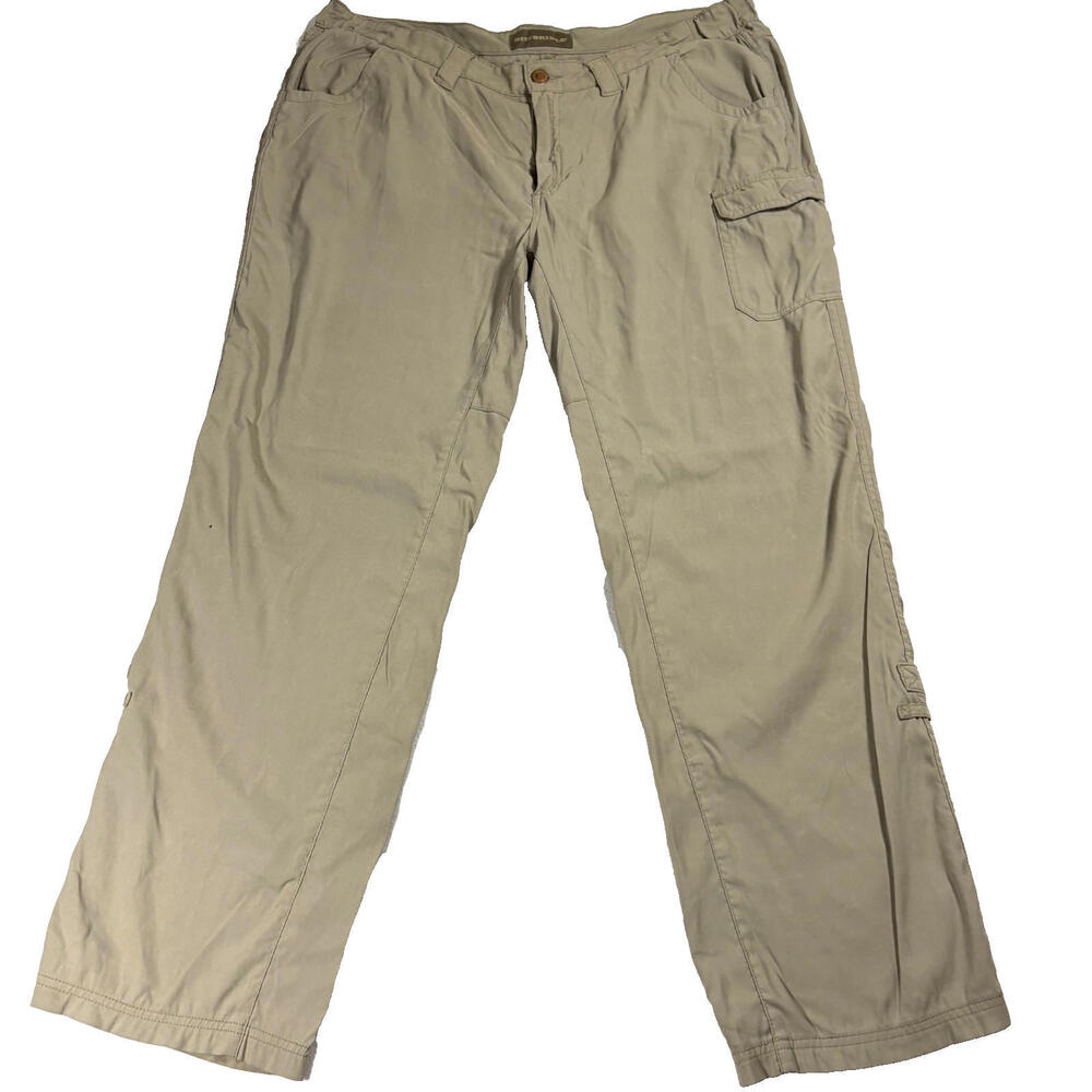 Bit & Bridle Cargo Pants Womens XL Tan Nylon Stretch Outdoor Hiking Workwear